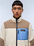 Napapijri Felpa in Pile con Zip Uomo Yupik Multicolour NP0A4GNT MQZ NAPAPIJRI