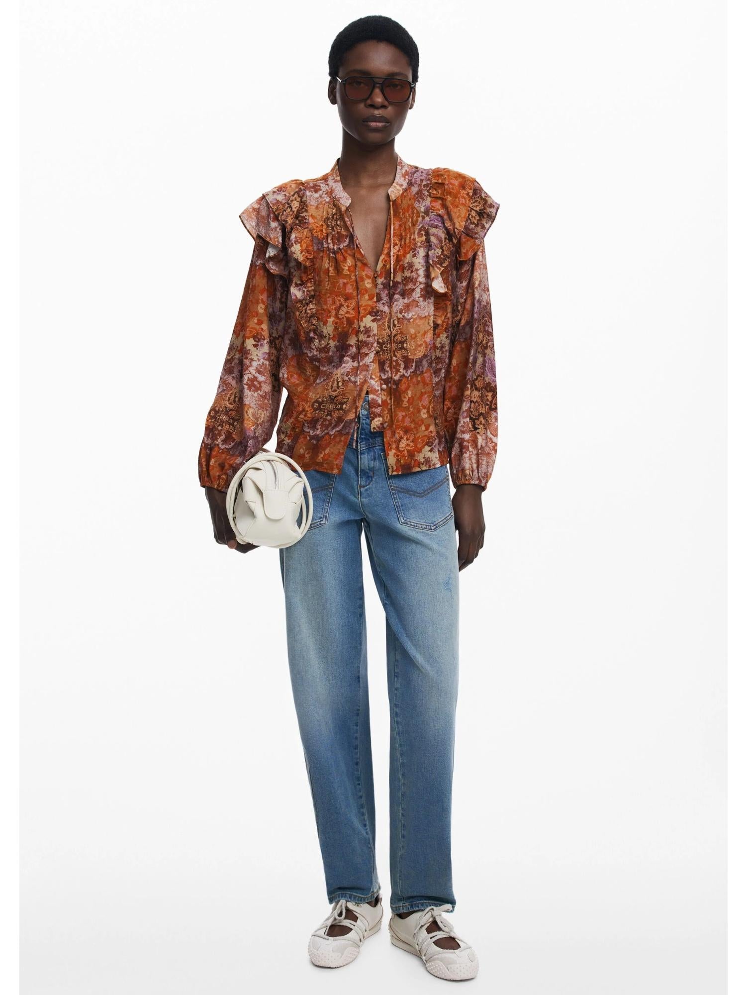 Desigual Blusa romantica paisley Donna Arancione 25WWBW08 7002 DESIGUAL