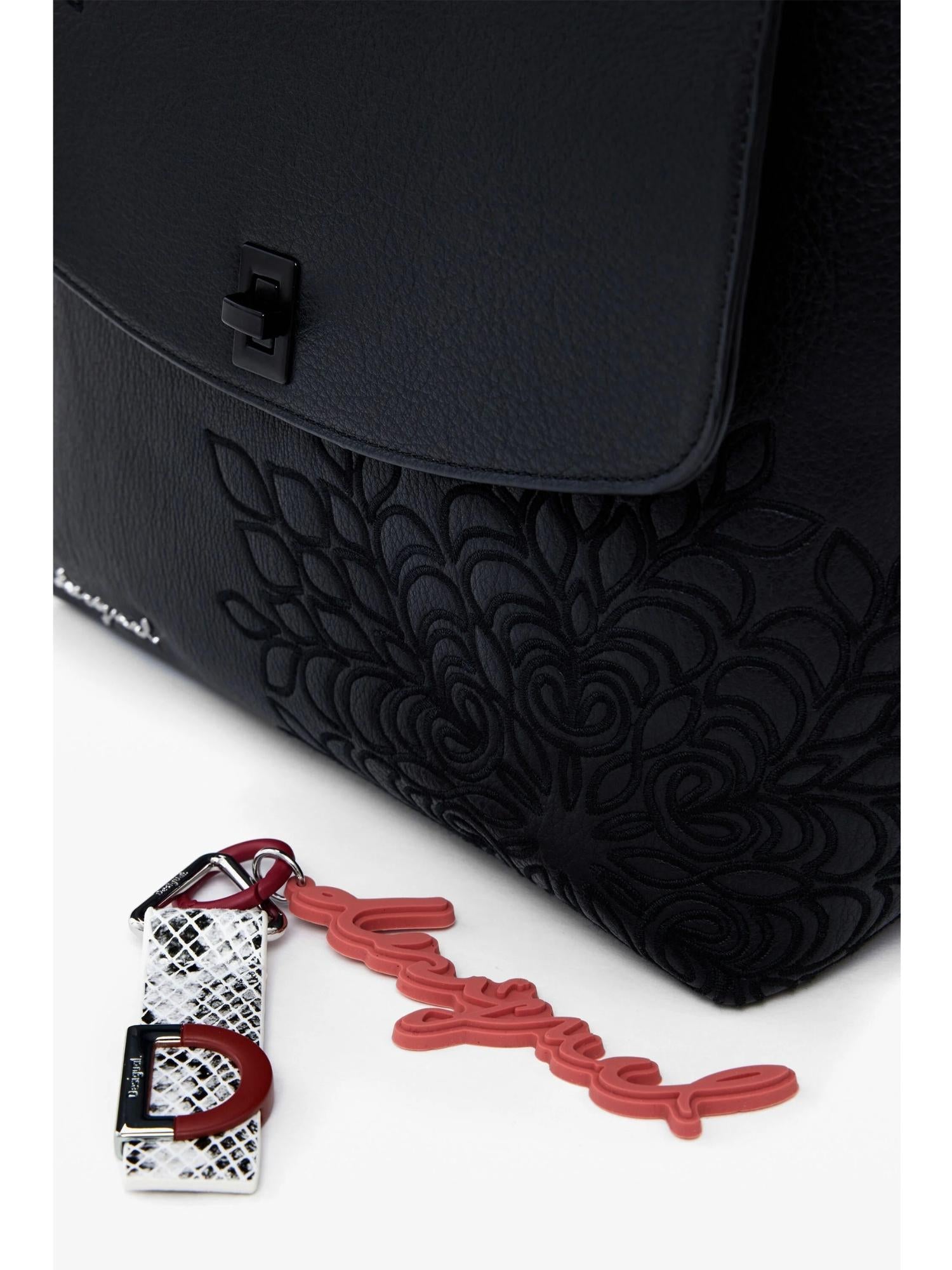 Desigual Zaino con patta piccola incisa Donna Nero 25WAKP19 2000 DESIGUAL