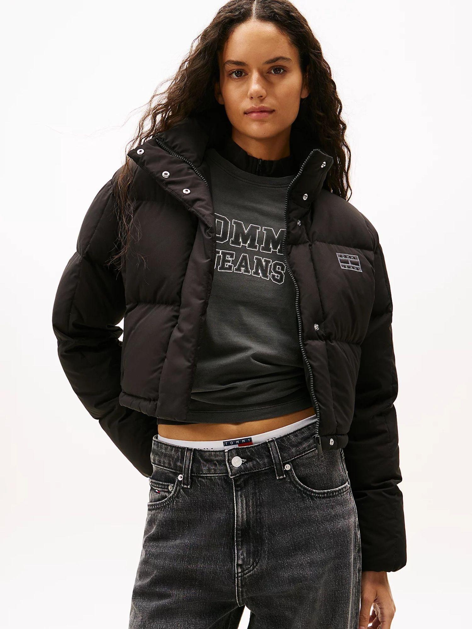 Tommy Hilfiger Piumino Donna Alaska Cropped Fit Nero DW0DW21624 BDS TOMMY HILFIGER