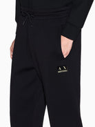 Armani Exchange Pantaloni Uomo jogger in cotone felpato Nero XM001886 AF10818 MC004 ARMANI EXCHANGE