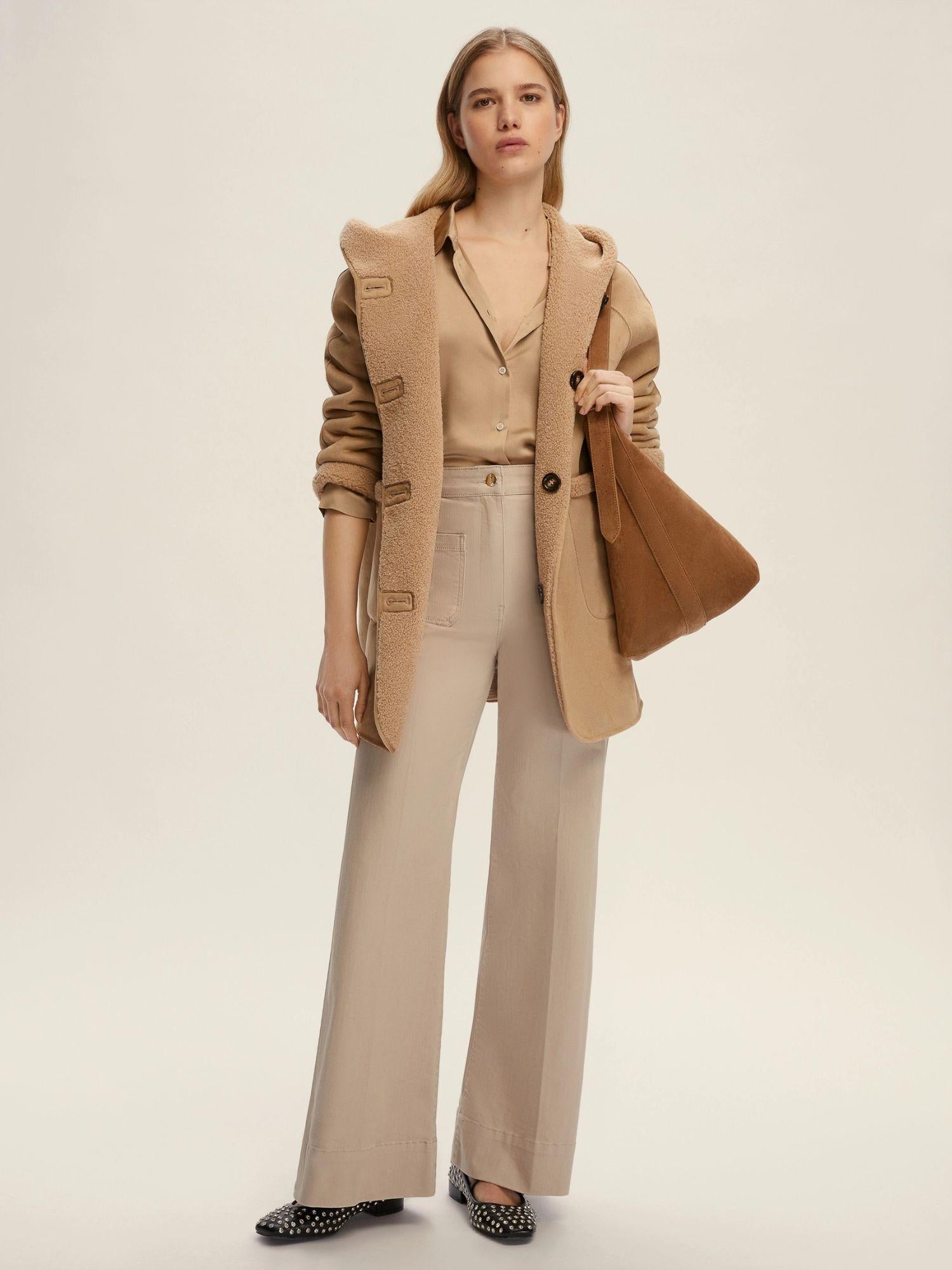 Emme Marella Camicia In Raso Martellato Donna Fleres Miele 2525116042200 003 EMME MARELLA