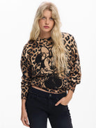 Desigual Maglione Minnie animalier Donna Marrone 25WWJF43 6001 DESIGUAL
