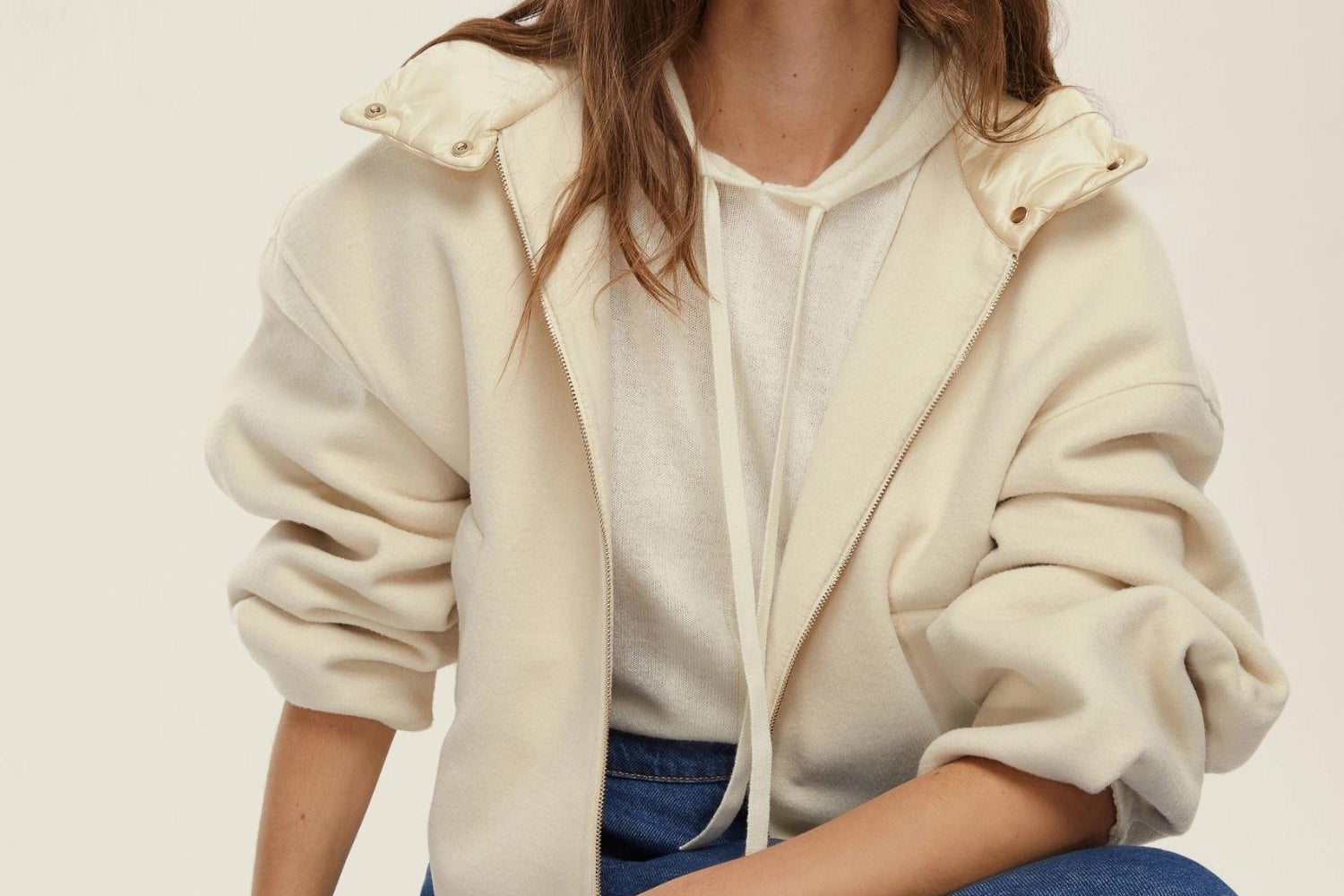 Emme Marella Giacca Bomber con Cappuccio Donna Eritea Panna 2525086021200 001 EMME MARELLA