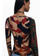 Desigual Maglietta disegnata da Mr. Christian Lacroix Donna Rosso 25WWTK38 3035 DESIGUAL
