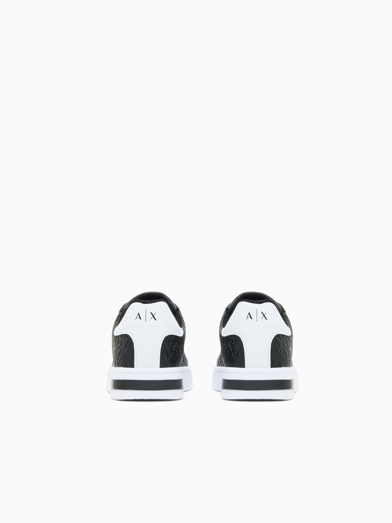 Armani Exchange Scarpe da ginnastica con lacci e logo in rilievo allover Uomo Nero XM000140 AF11916 MC011 ARMANI EXCHANGE