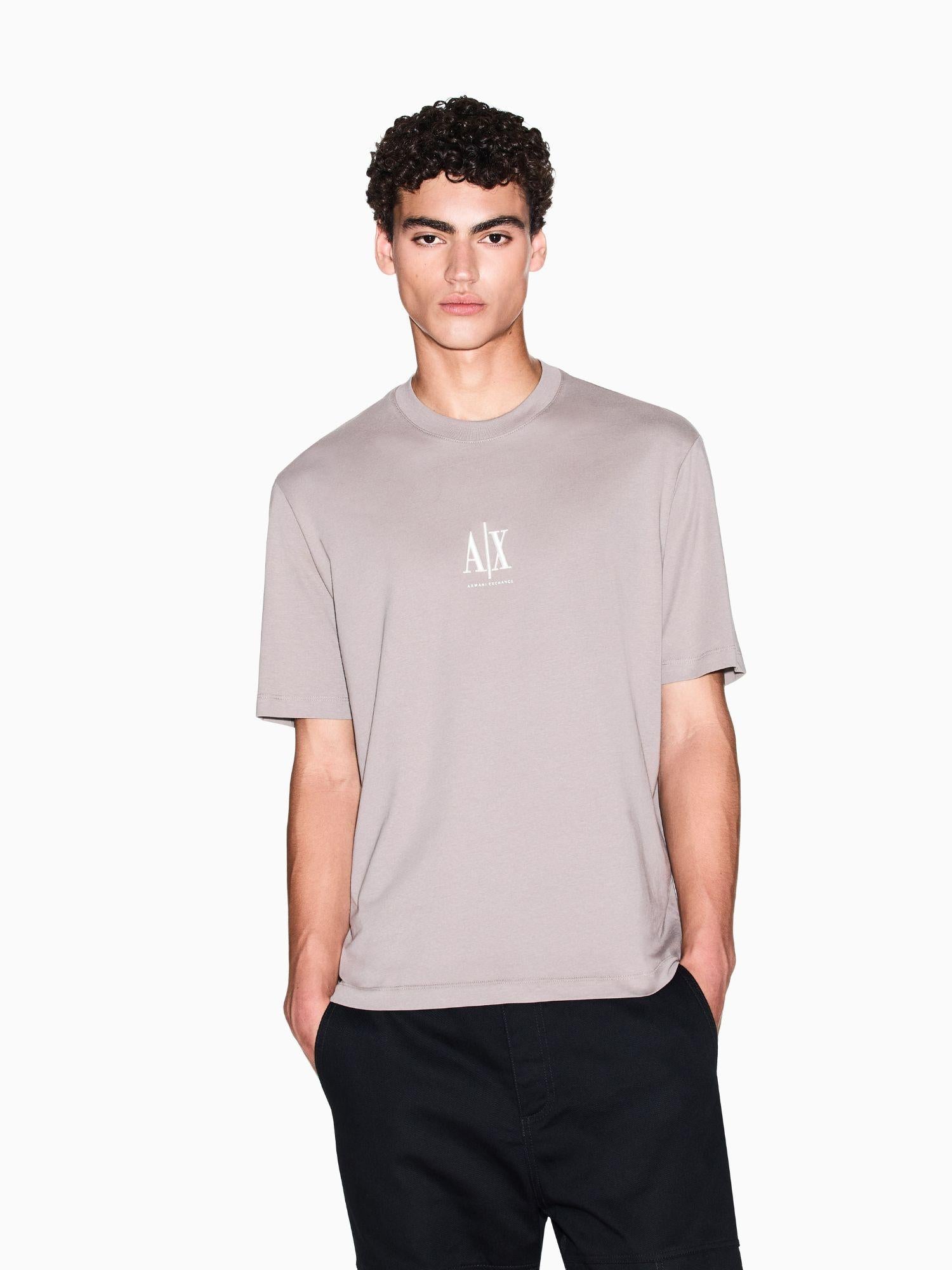 Armani Exchange T-Shirt con logo ricamato Uomo Beige XM000363 AF12308 U6107 ARMANI EXCHANGE