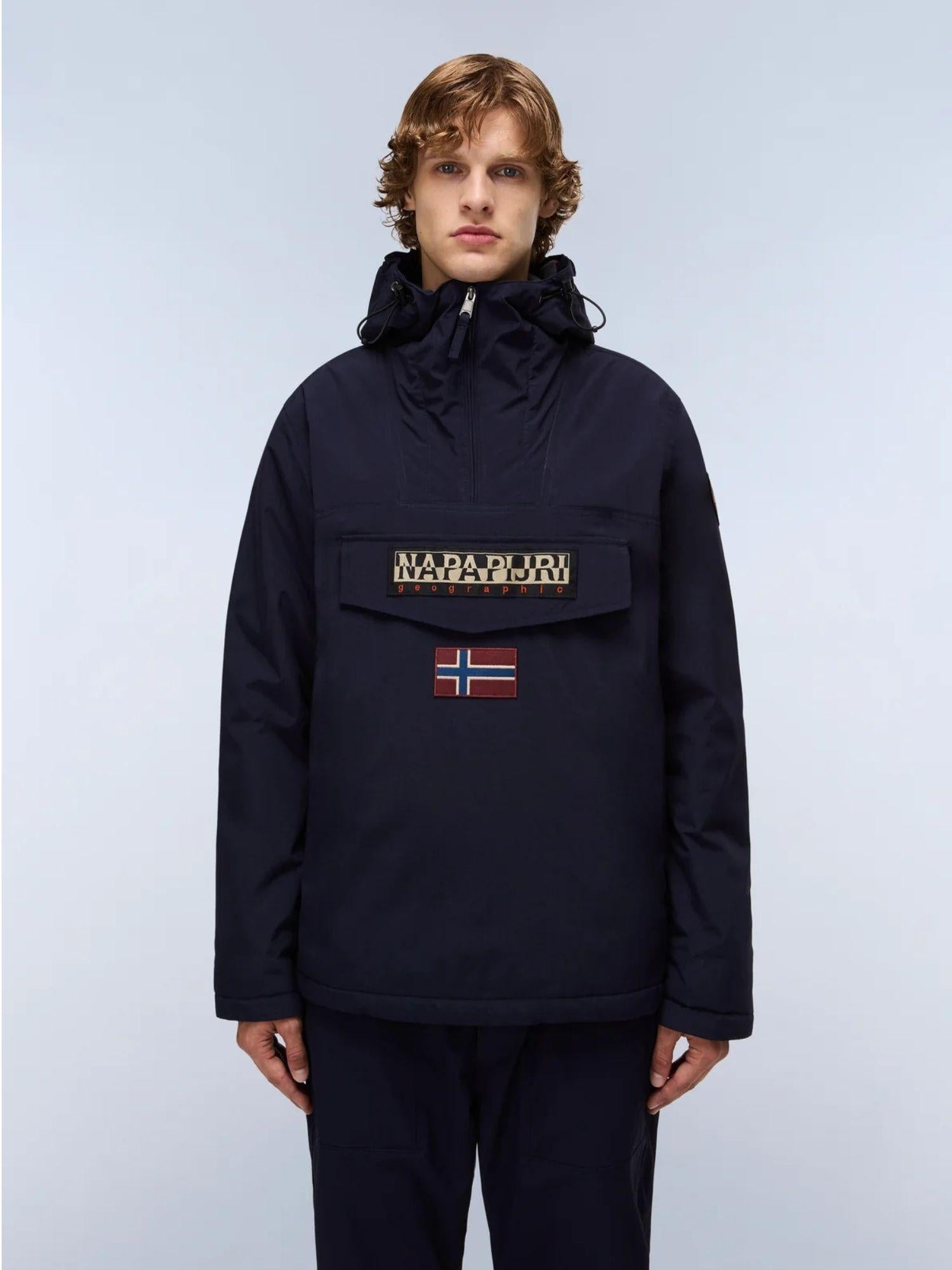 Napapijri Giacca Anorak Invernale Uomo Rainforest Blu Scuro NP0A4GMC 176 NAPAPIJRI