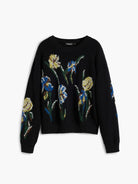 Desigual Maglione jacquard con fiori ricamati Donna Nero 25WWJF36 2000 DESIGUAL