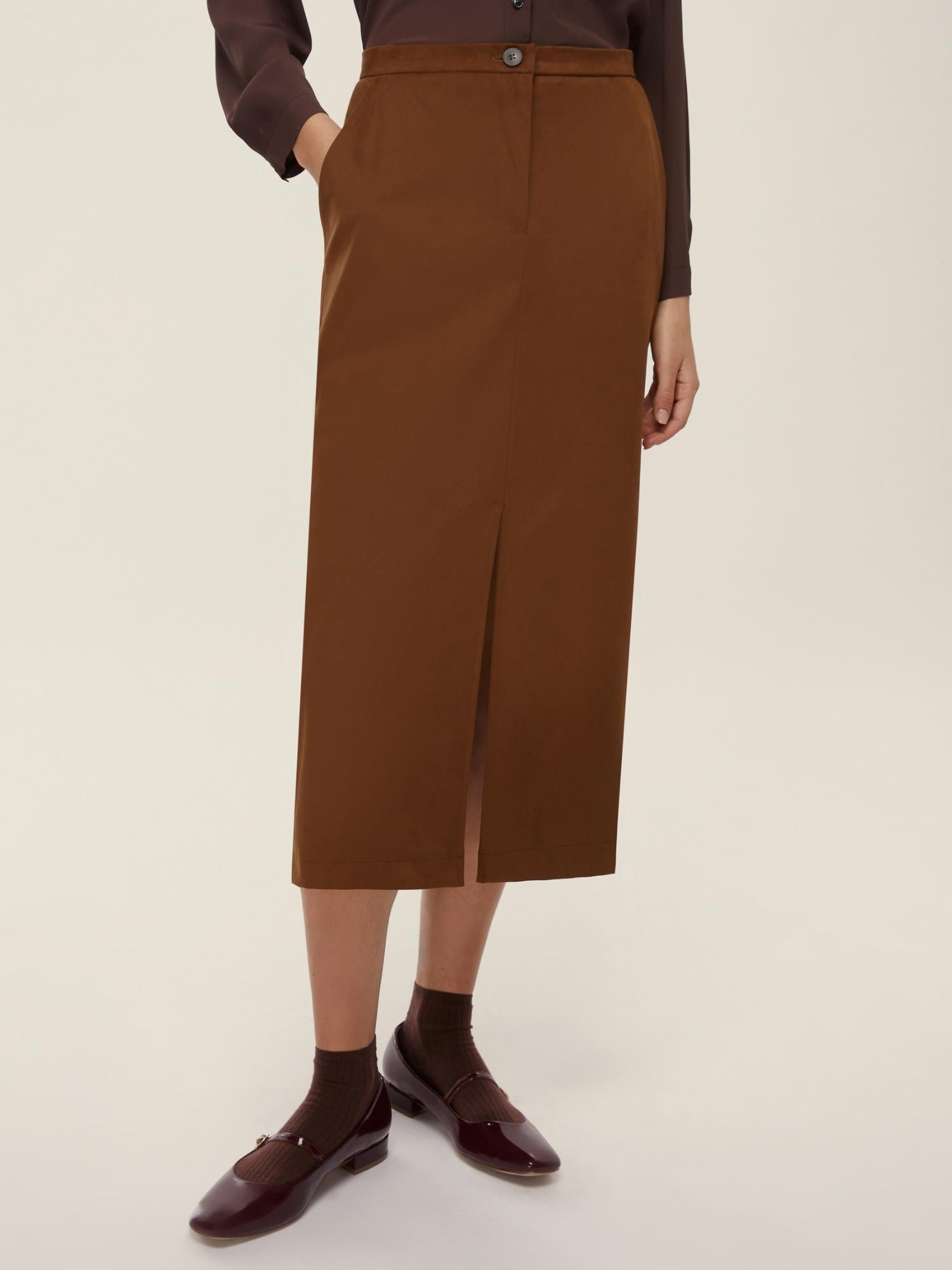 Emme Marella Gonna a tubino stretch Donna Dritto Cioccolato 2525776011200 004 EMME MARELLA