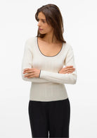 Vero Moda Pullover Donna Nina Bianco Panna 10331331 Birch W. BLACK VERO MODA