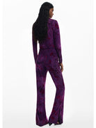 Desigual Pantaloni fluidi a zampa con texture Donna Viola 25WWPK03 3028 DESIGUAL