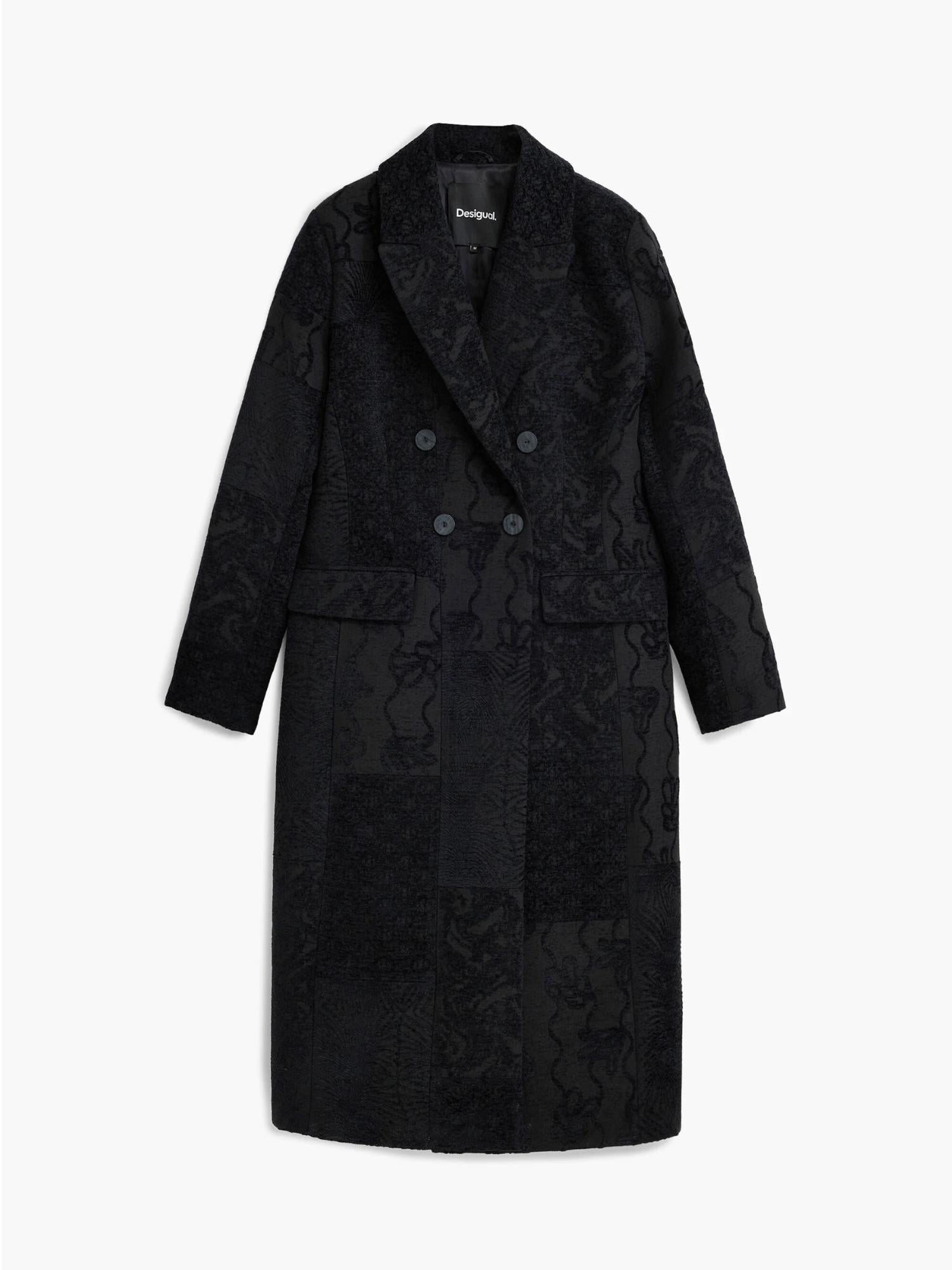 Desigual Cappotto nero a trama Donna 25WWEW16 2000 DESIGUAL