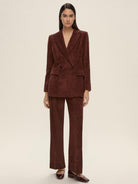 Emme Marella Pantalone dritto in velluto Destino Donna Bordeaux 2525136052200 004 EMME MARELLA