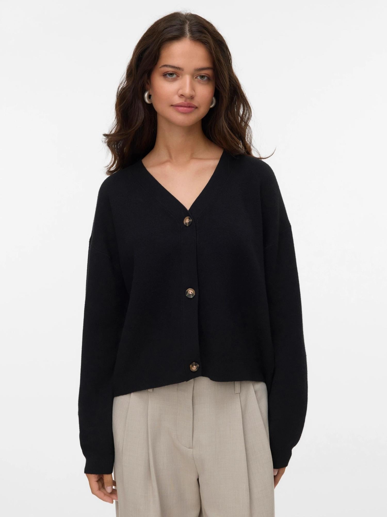 Vero Moda Cardigan In Maglia Donna Saba Nero 10331794 Black VERO MODA