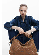 Desigual Borsa effetto pelle traforata media Donna Marrone 25WAXPB5 6011 DESIGUAL