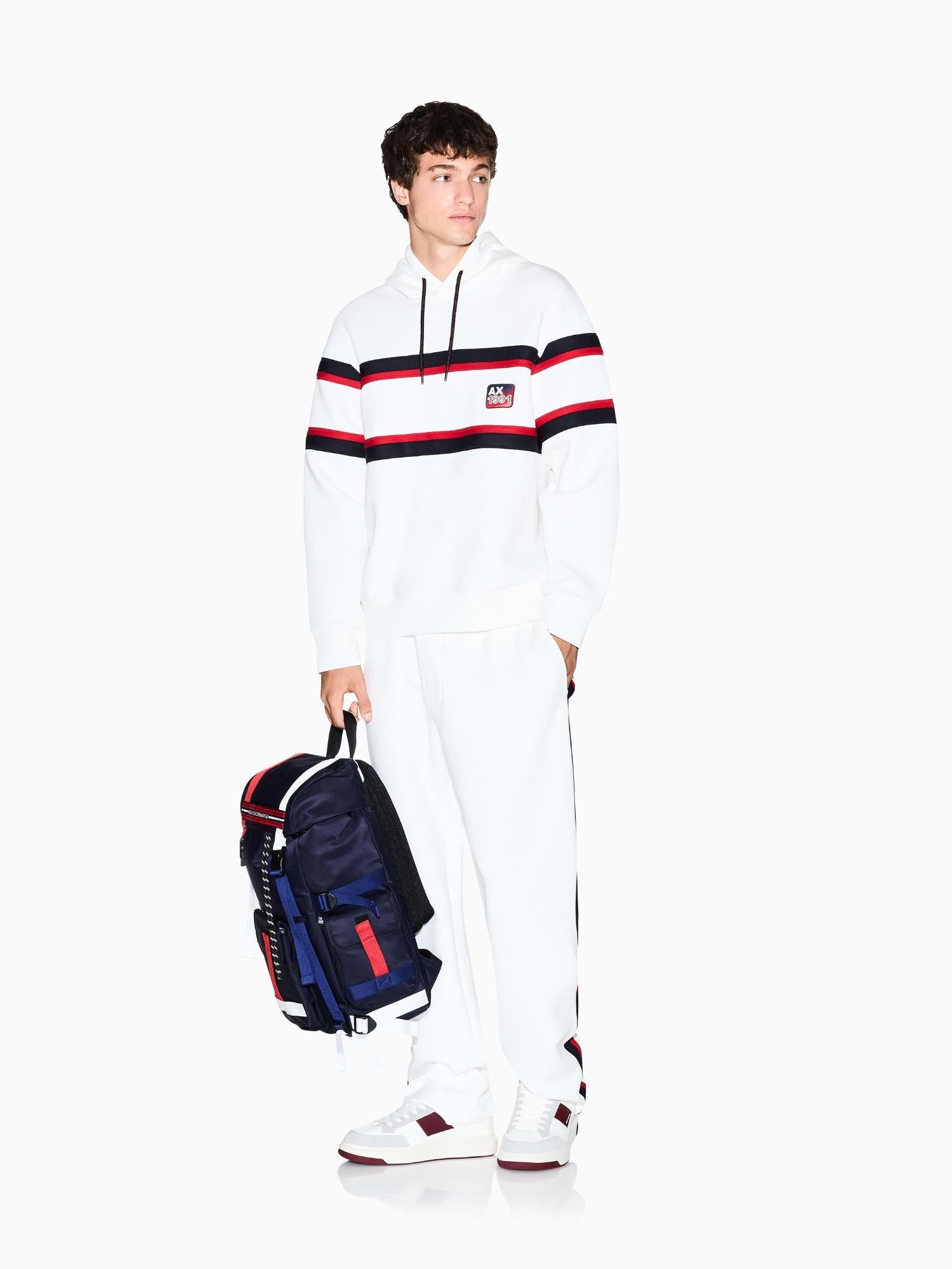 Armani Exchange Felpa con Cappuccio Uomo Bianca XM001398 AF13047 U0009 ARMANI EXCHANGE