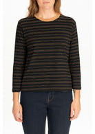 Diana Gallesi T-Shirt Donna Nero e Caramello G036R100646N 1 DIANA GALLESI