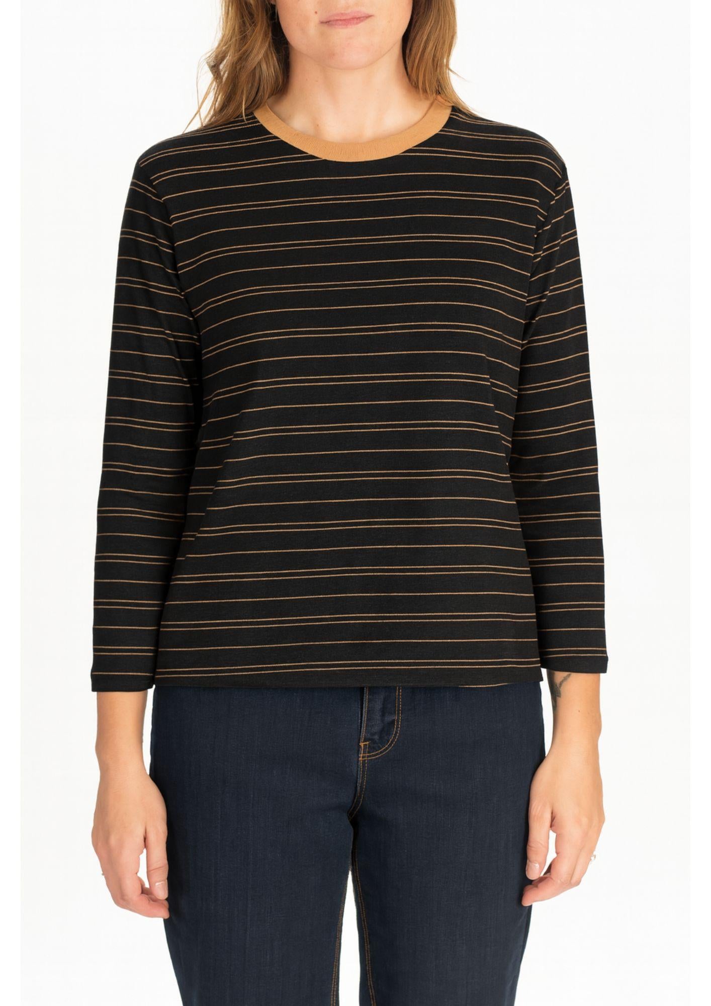 Diana Gallesi T-Shirt Donna Nero e Caramello G036R100646N 1 DIANA GALLESI