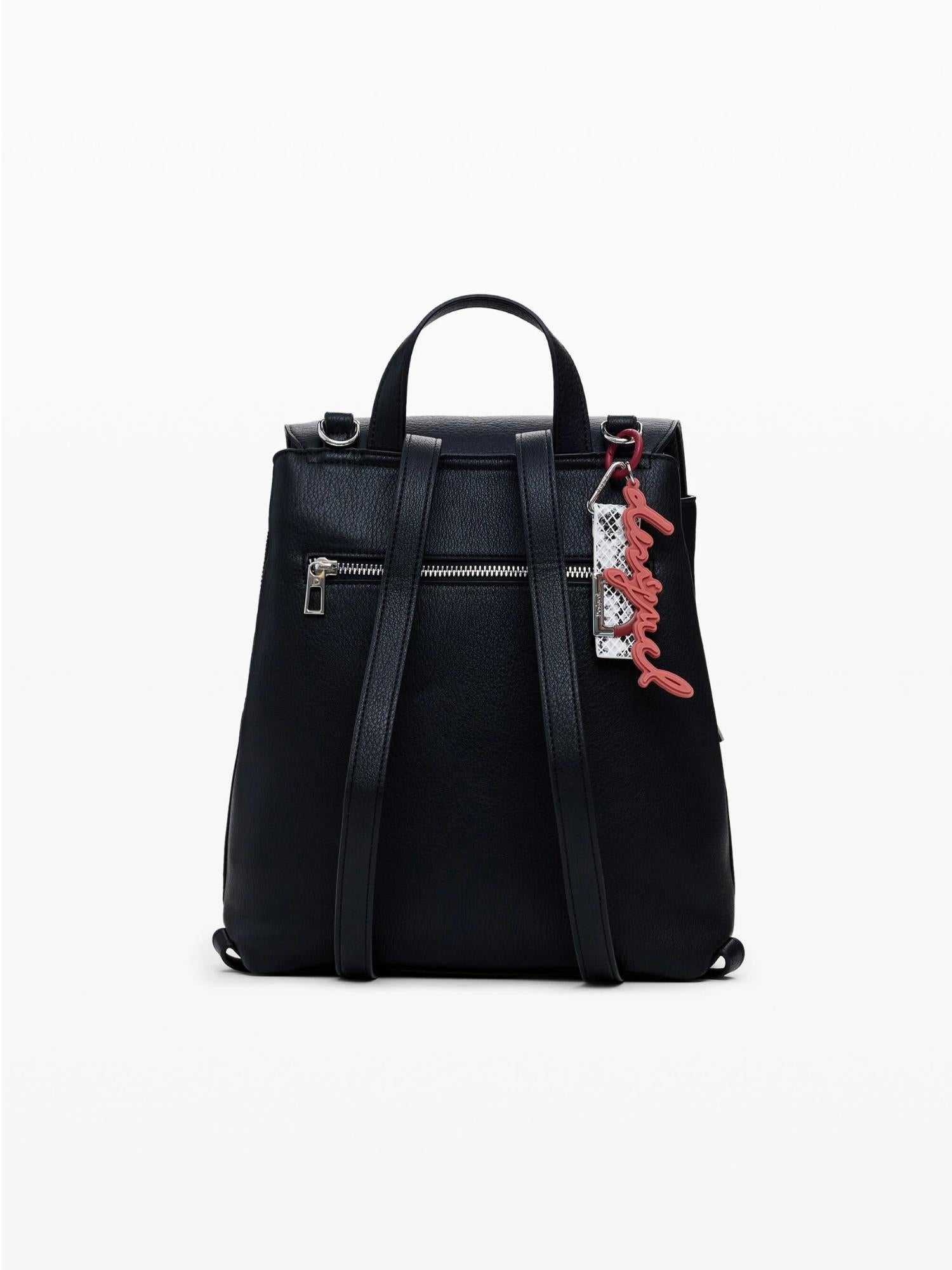 Desigual Zaino con patta piccola incisa Donna Nero 25WAKP19 2000 DESIGUAL