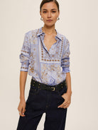 Emme Marella Camicia in twill di viscosa stampata Brunico Donna Azzurro 2525116034200 004 EMME MARELLA