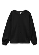 Vero Moda Felpa Donna Fatilda Nera 10333582 Black TONE-IN-TONE PEARLS VERO MODA