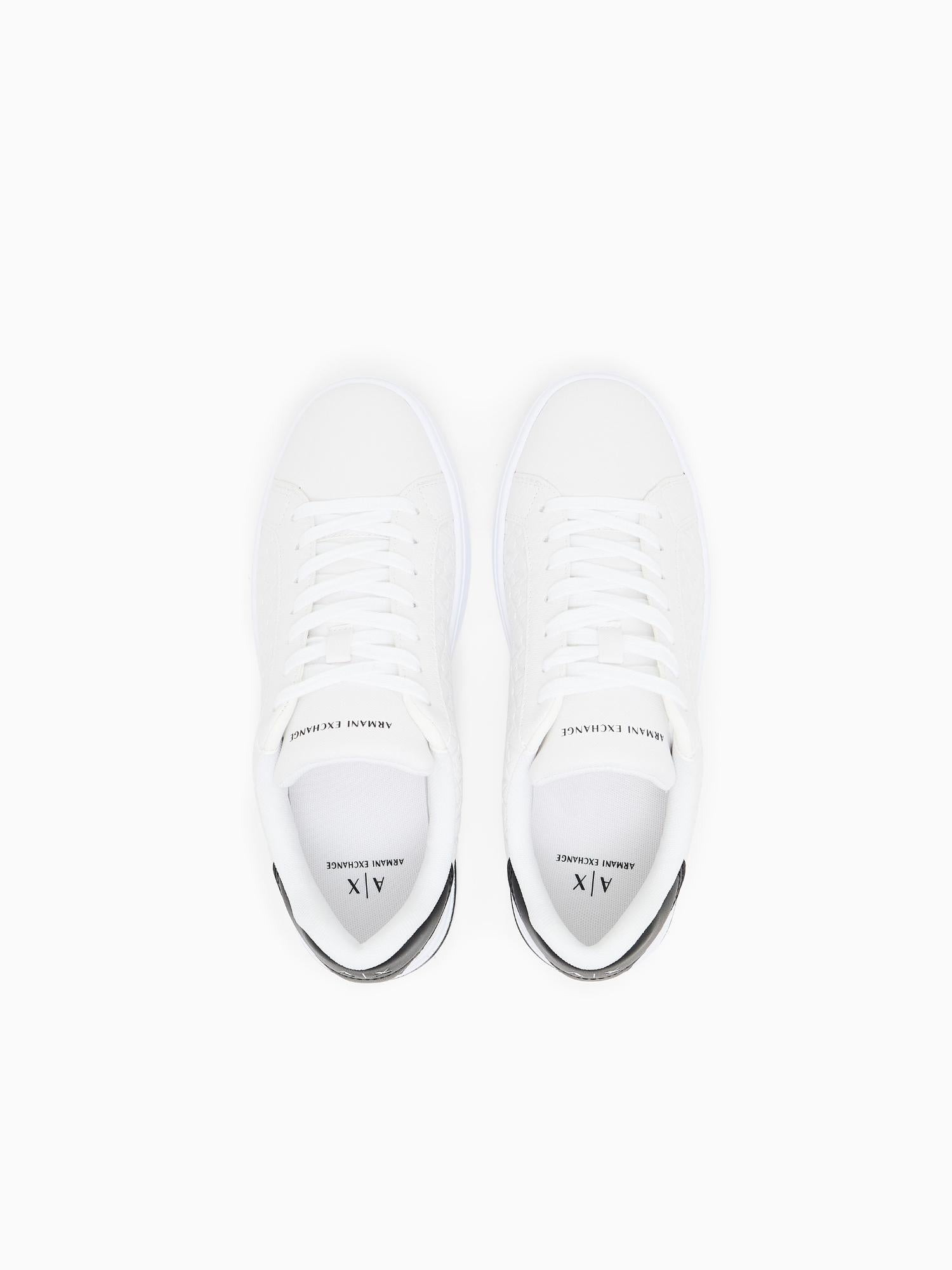 Armani Exchange Scarpe da ginnastica con lacci e logo in rilievo allover Uomo Bianco XM000140 AF11916 M0028 ARMANI EXCHANGE