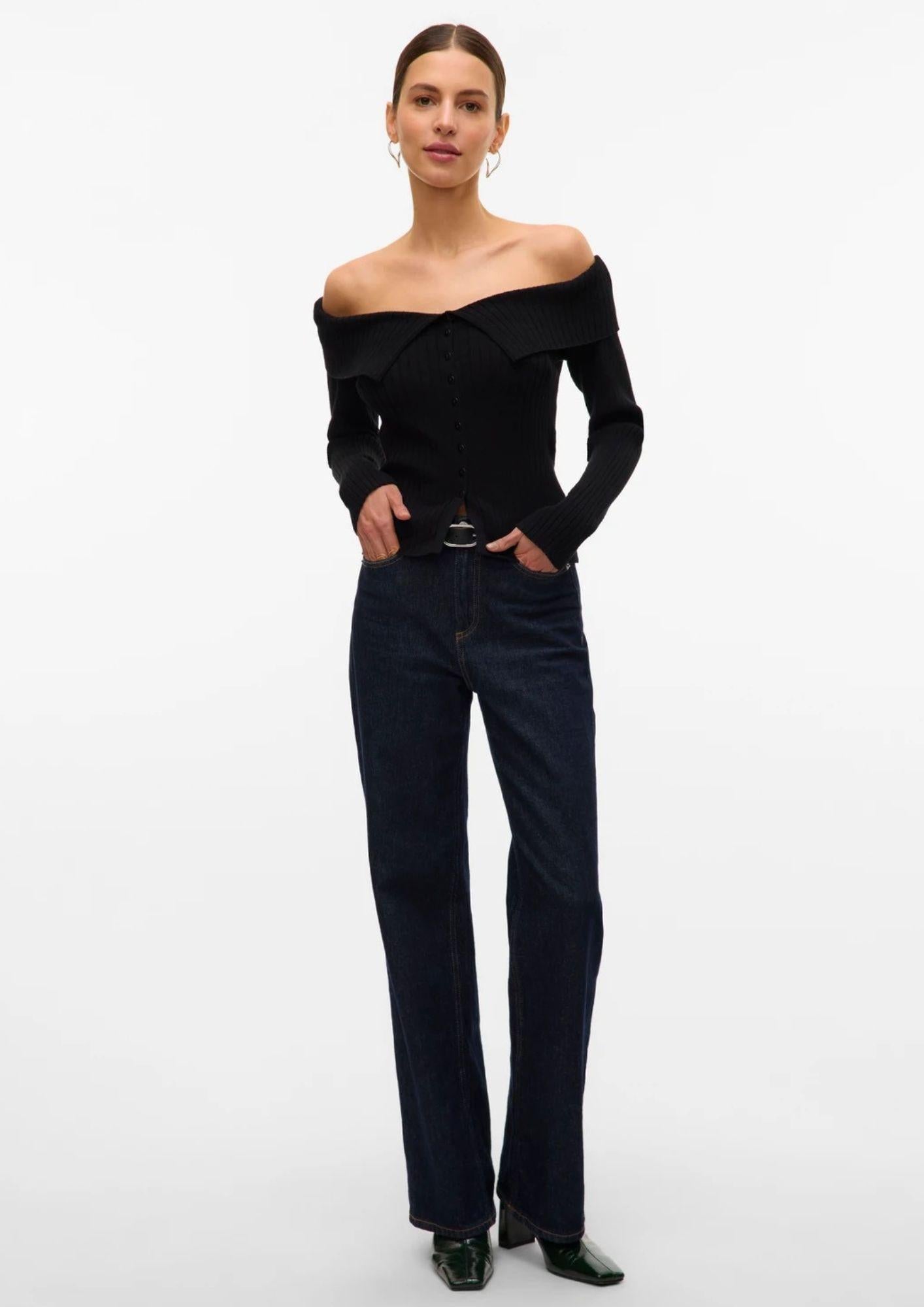 Aware Maglia Donna Sia Nera 10329653 Black VERO MODA