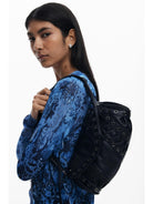 Desigual Borsa effetto pelle patch media Donna Nero 25WAXP36 2000 DESIGUAL