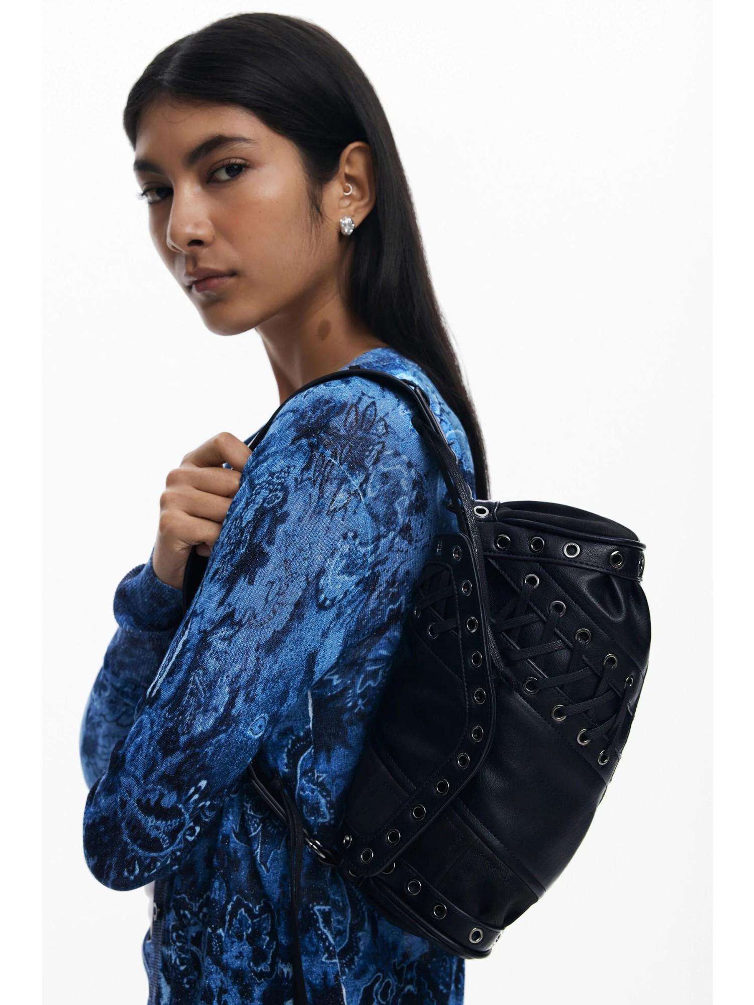 Desigual Borsa effetto pelle patch media Donna Nero 25WAXP36 2000 DESIGUAL