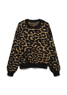 Vero Moda Pullover Donna Siljeanimal Marrone Animalier 10330808 Tigers Eye W. BLACK VERO MODA