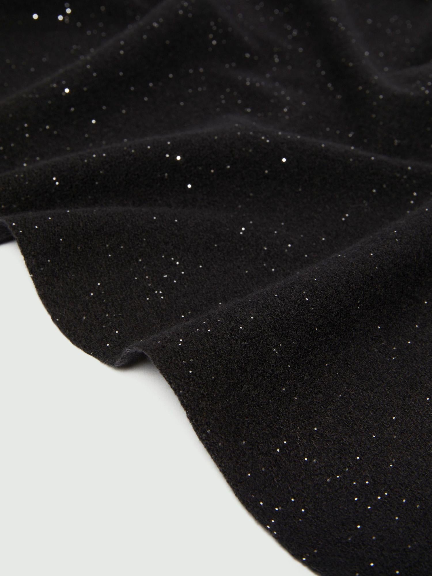 Emme Marella Stola con frange e filo di lurex Rinvio Donna Nero 2525546021200 003 EMME MARELLA