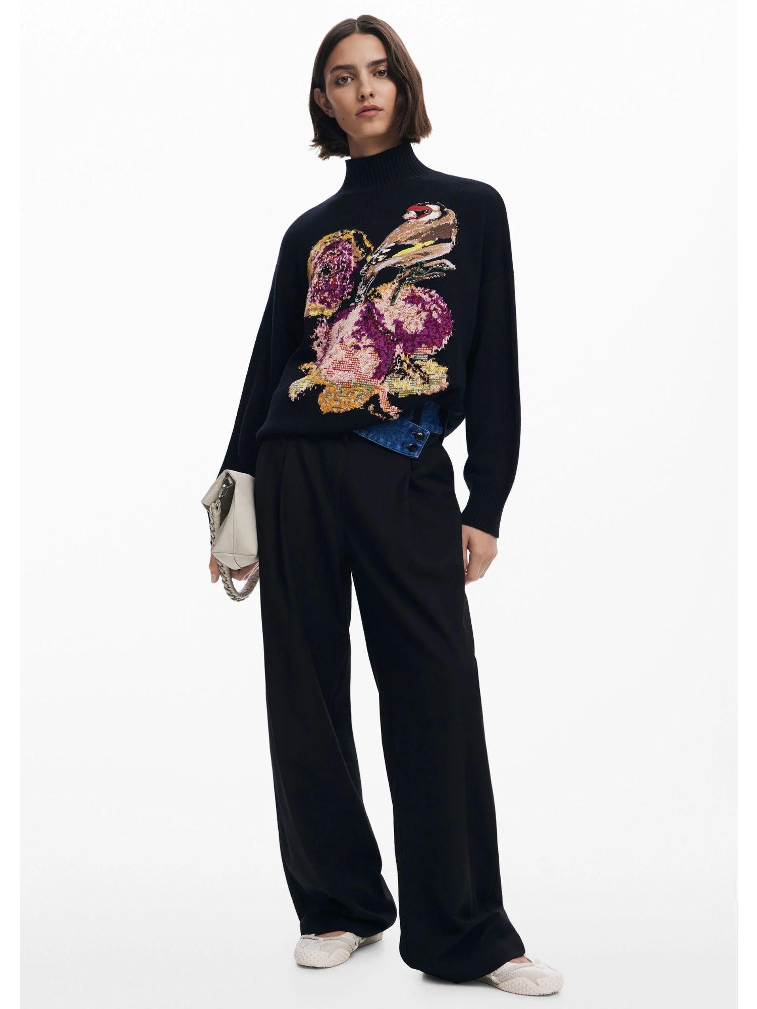 Desigual Maglione disegnato da Mr. Christian Lacroix Donna Nero 25WWJF04 2000 DESIGUAL
