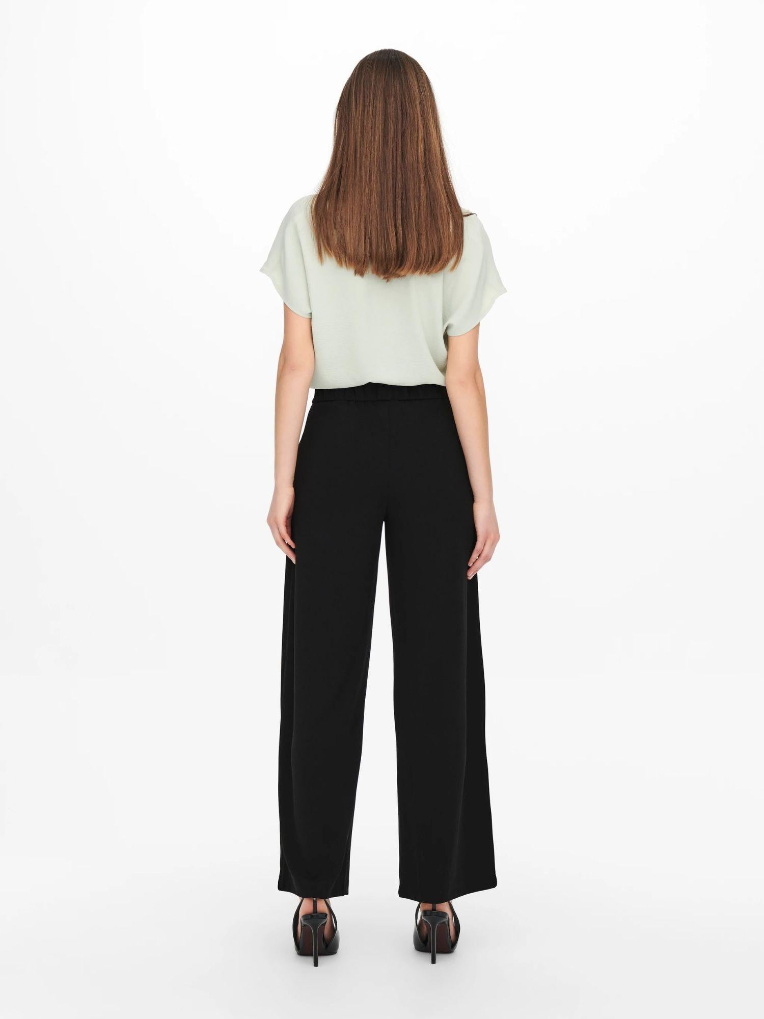 Jacqueline De Yong JDYGEGGO Wide Leg Fit Pantaloni a gamba larga Donna Nero 15208430 Black BLACK BUTTONS JACQUELINE DE YONG