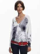 Desigual Maglione sottile collage Donna Bianco 25WWJF15 1000 DESIGUAL