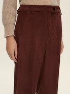 Emme Marella Pantalone dritto in velluto Destino Donna Bordeaux 2525136052200 004 EMME MARELLA