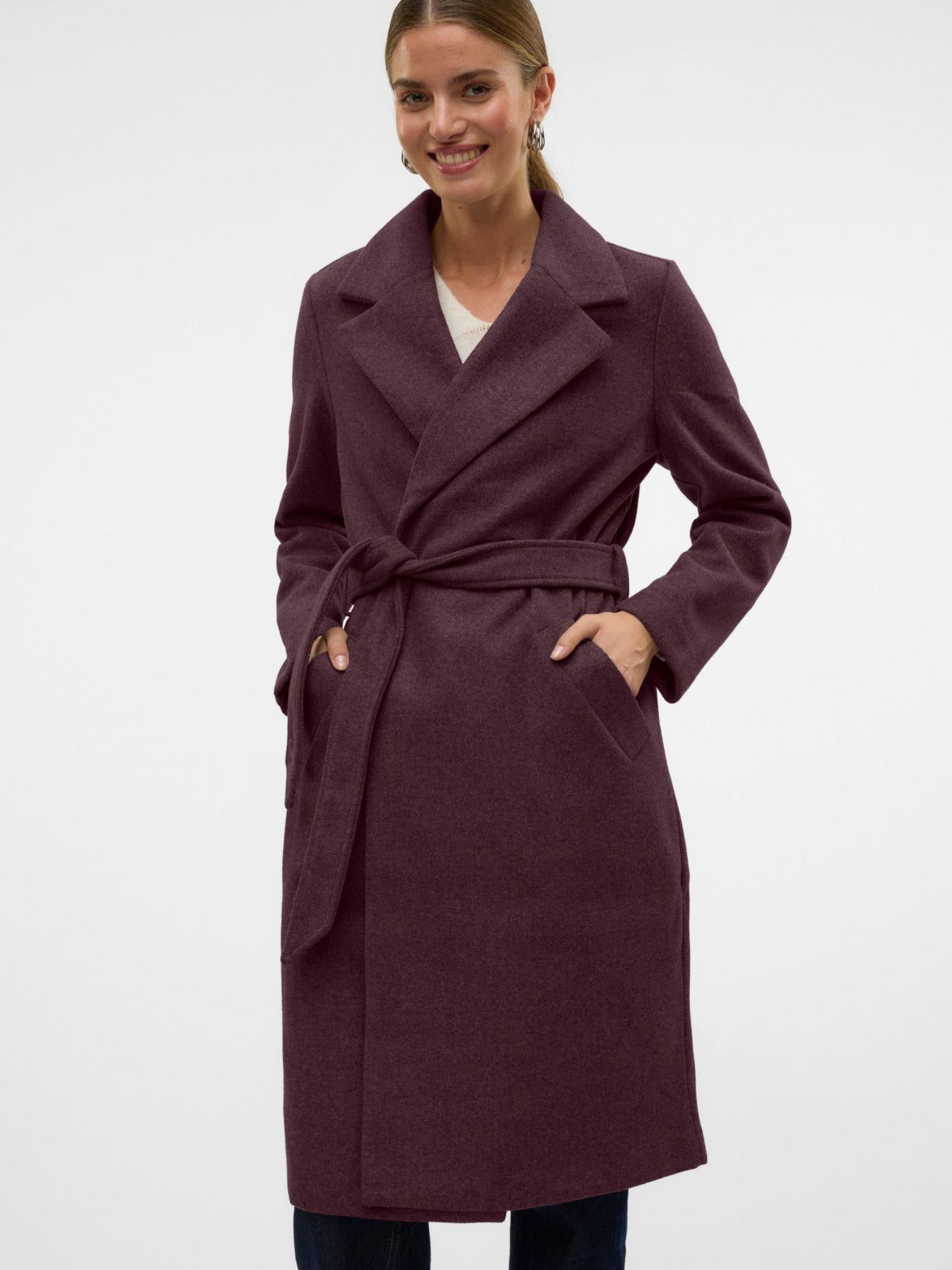 Vero Moda Cappotto Donna Fortuneaya Bordeaux 10278330 Winetasting MELANGE VERO MODA