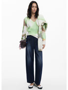 Desigual Maglione morbido con scollo a V Donna Verde 25WWJF13 4146 DESIGUAL