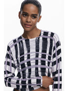 Desigual Maglione a righe mikado Donna Bianco 25WWJF41 2000 DESIGUAL