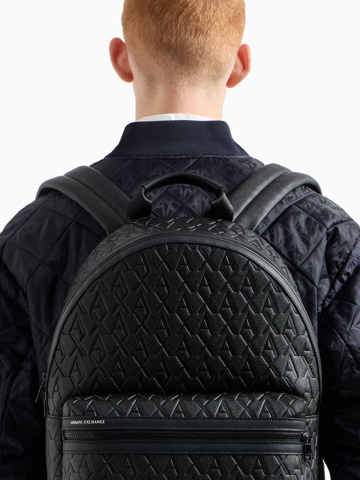 Armani Exchange Zaino con logo allover in tessuto riciclato ASV Nero XM000237 AF12133 UC001 ARMANI EXCHANGE