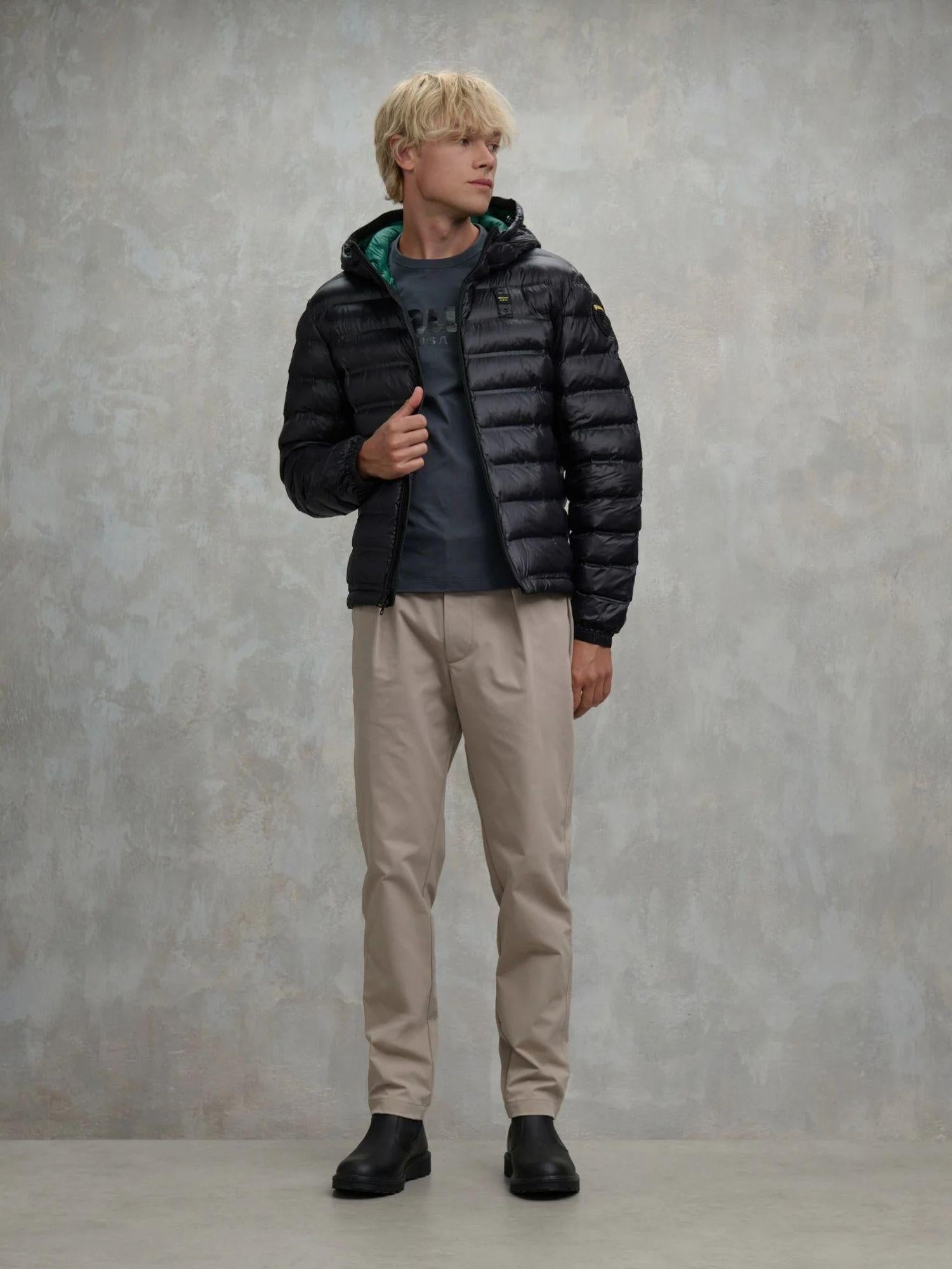 Blauer Giacca Invernale Uomo Charles Nera con Interno Verde BLUC02132 7284 999 BLAUER