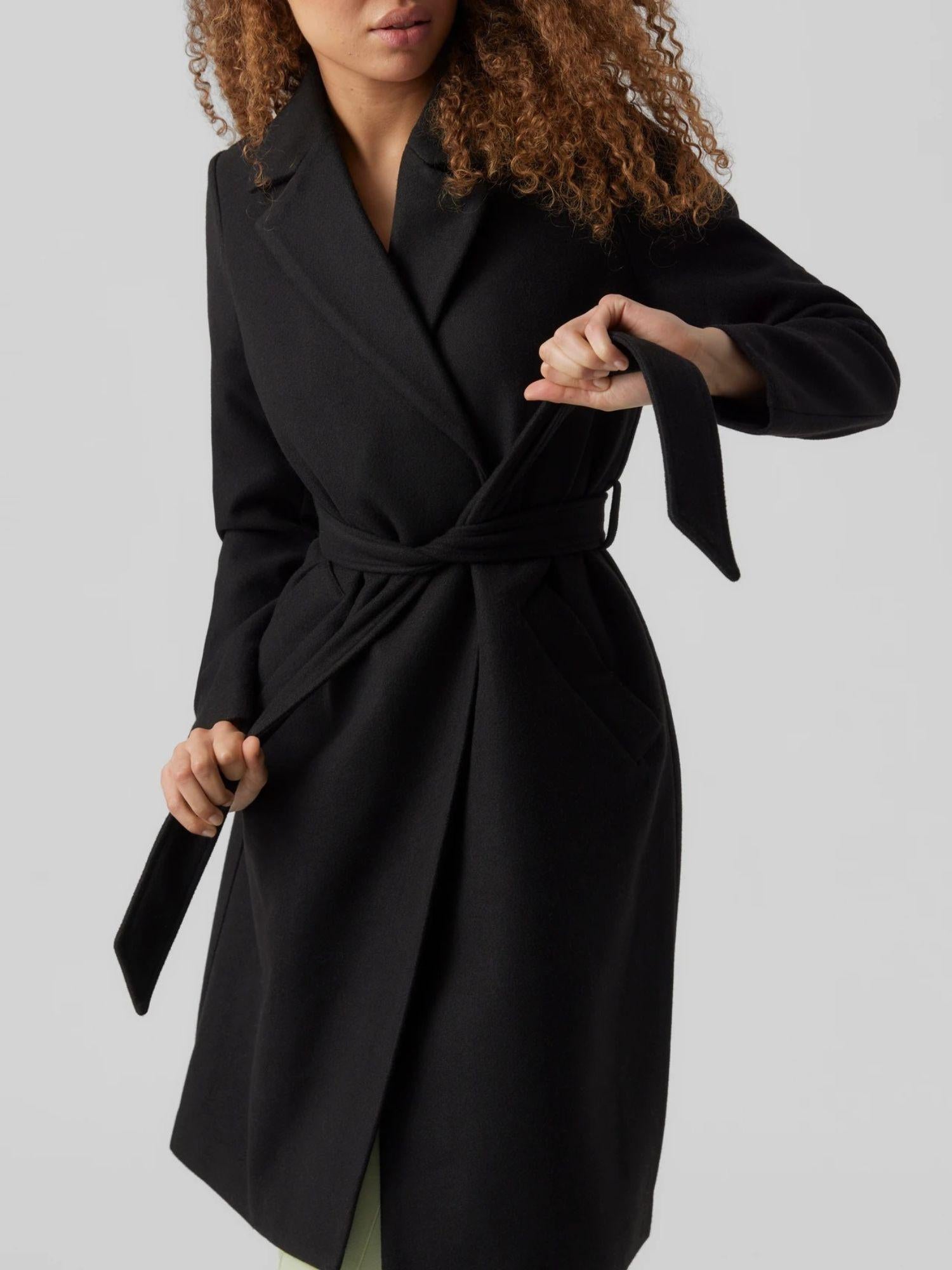 Vero Moda Cappotto Donna Fortuneaya Nero 10278330 Black SOLID VERO MODA