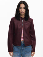 Desigual Giacca Donna Effetto Pelle Combinata Rossa 25WWEW43 3006 DESIGUAL