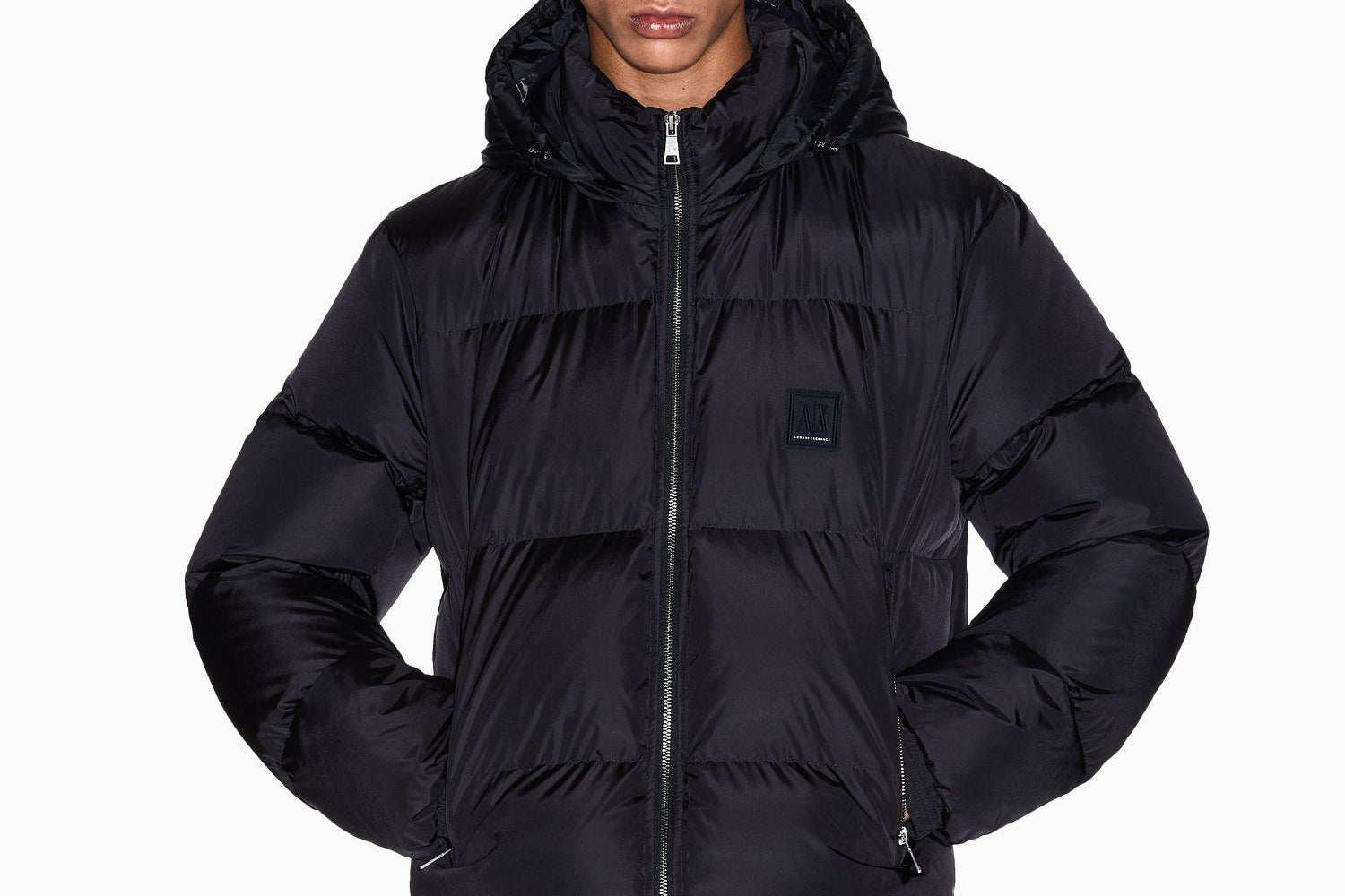 Armani Exchange Piumino Uomo con Cappuccio Nero XM000348 AF12286 UC001 ARMANI EXCHANGE