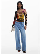 Desigual Maglietta disegnata da Mr. Christian Lacroix Donna Rosso 25WWTK38 3035 DESIGUAL