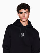 Armani Exchange felpa nera elegante con cappuccio da uomo con logo ricamato XM000369 AF10818 UC001 ARMANI EXCHANGE