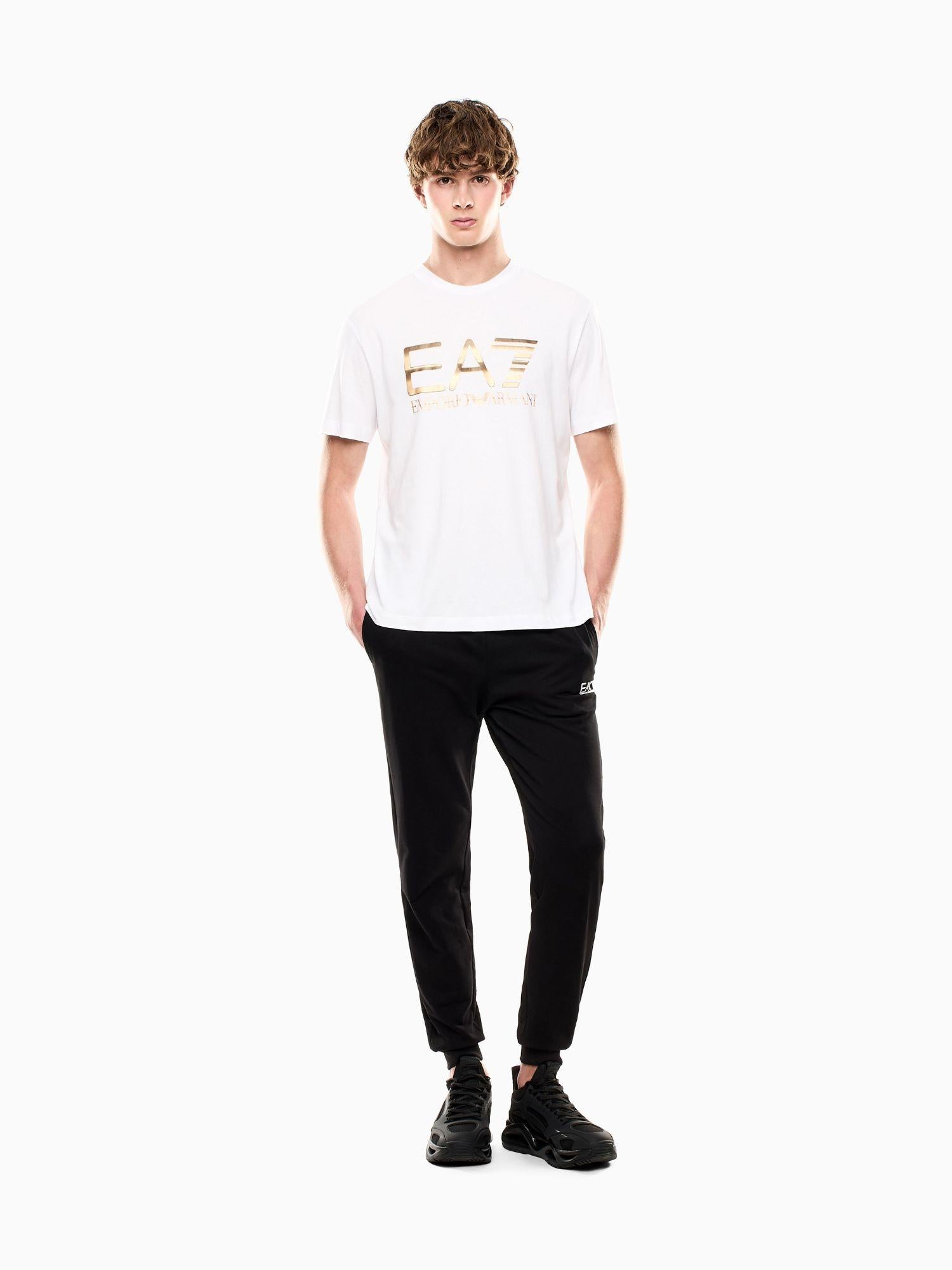 EA7 Emporio Armani T-shirt Logo Series in cotone con maxi logo Uomo Bianco 7M001189 AF17789 U0002 EA7 EMPORIO ARMANI