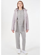 Yes Zee Cappotto Softshell con Cappuccio e Coulisse Donna Grigio Perla O088 M200 0819 YES ZEE