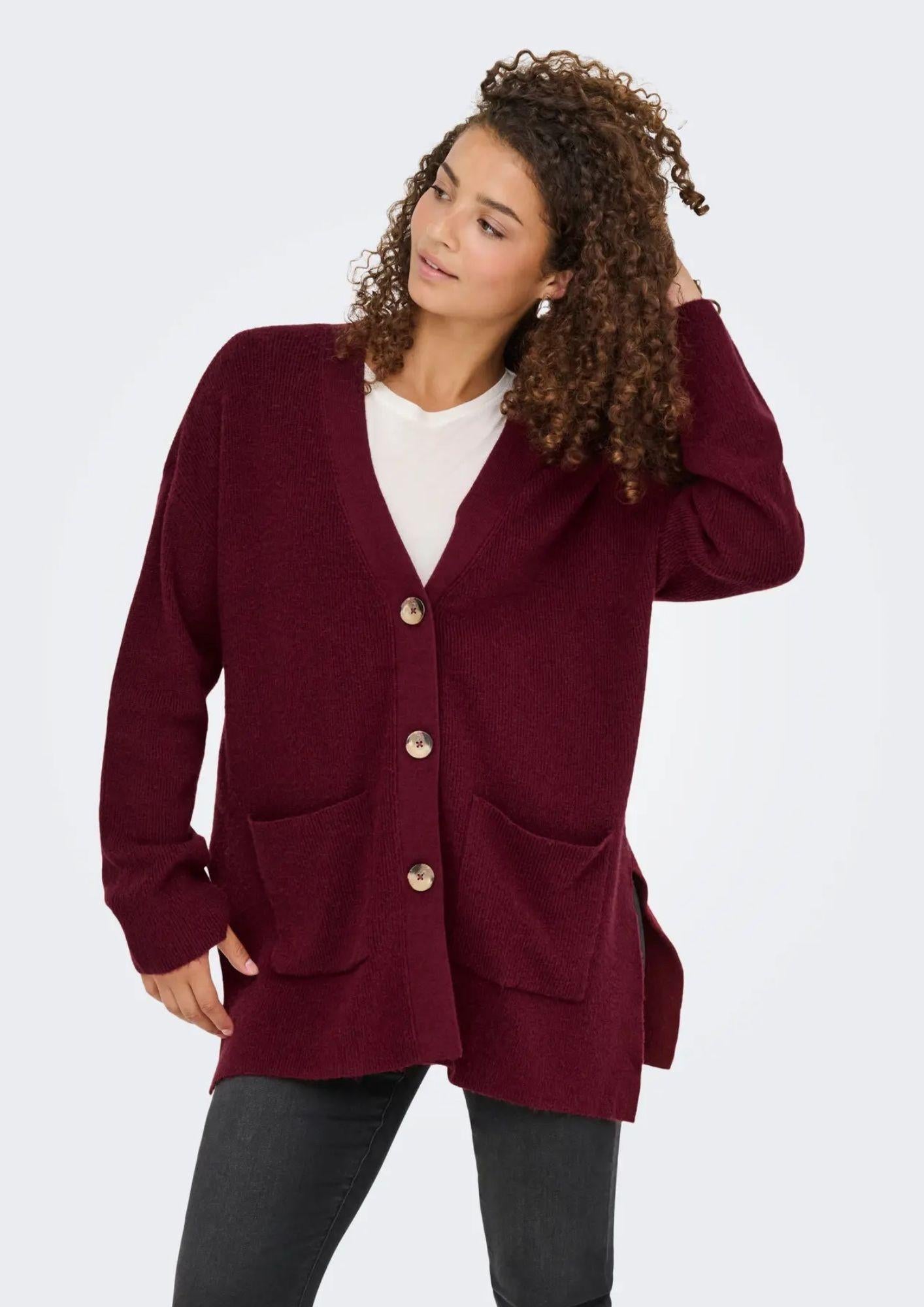 Cardigan Donna Only Ibi Bordeaux 15351147 Cabernet ONLY