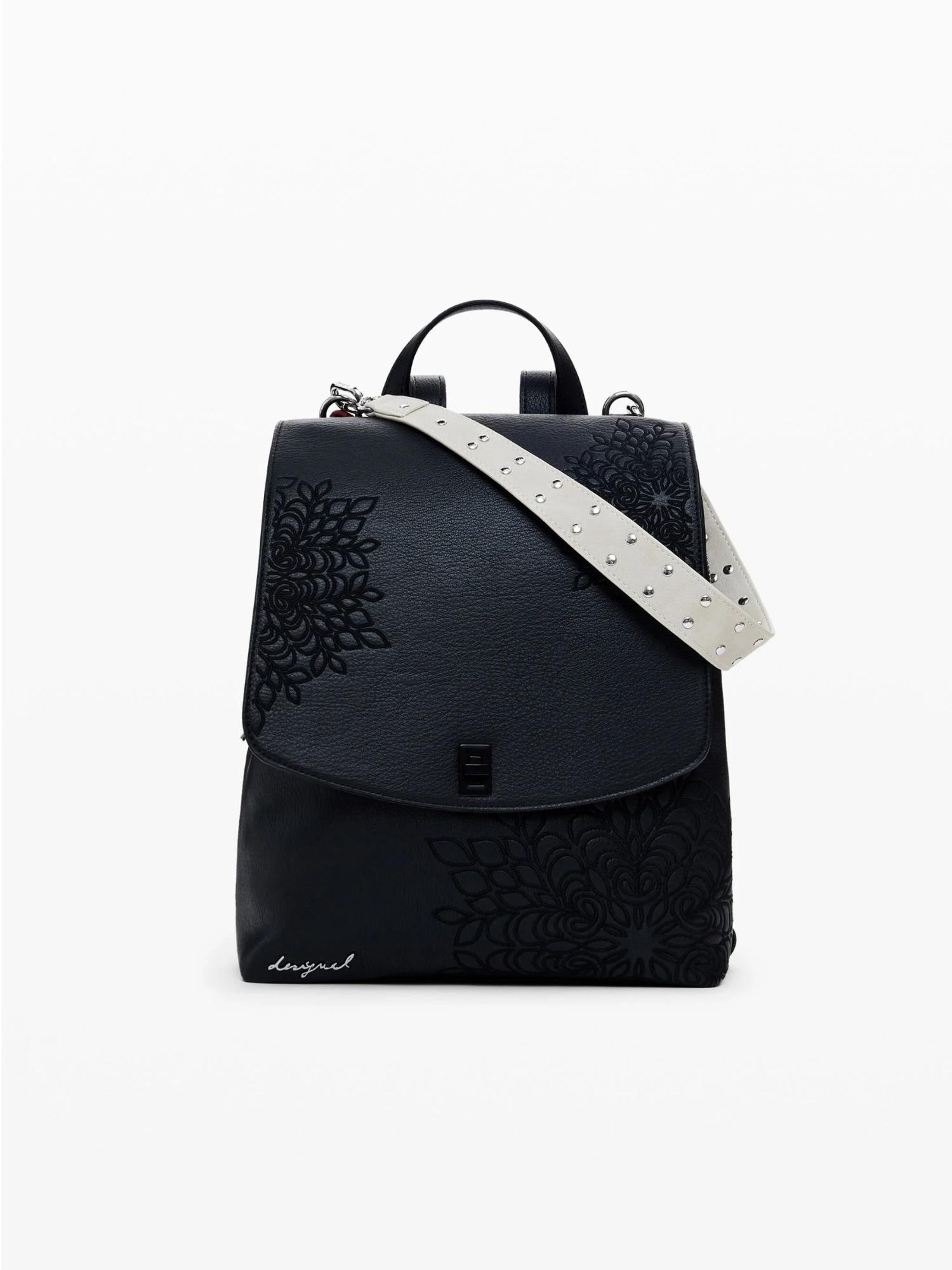 Desigual Zaino con patta piccola incisa Donna Nero 25WAKP19 2000 DESIGUAL